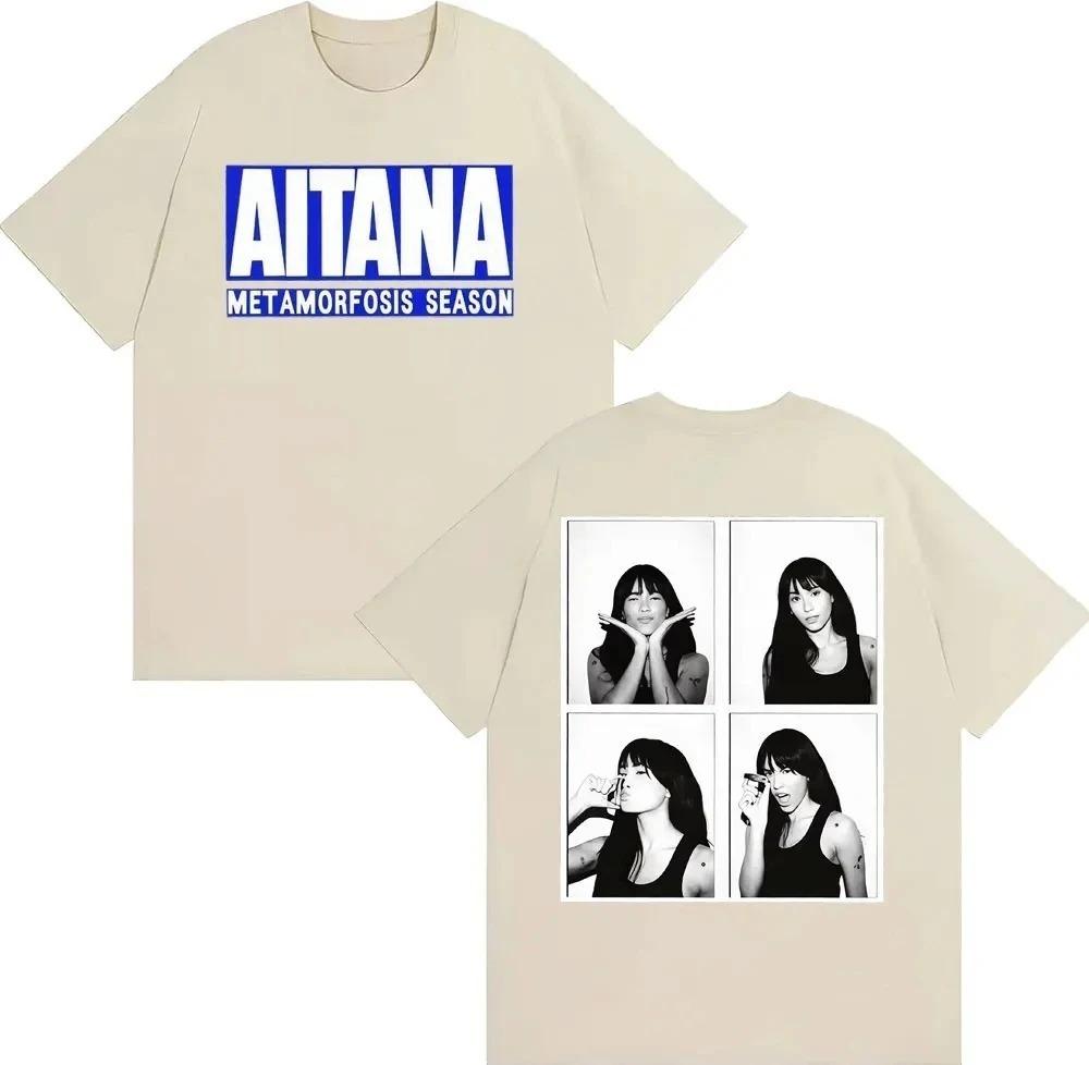 Singer Aitana Met Amorfosis Season Cover Print Unisex Fashion Aesthetic Loose Pure Cotton Women And Unisex Fashion TShirt