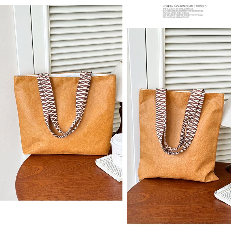 Водонепроницаемая крафт-бумажная сумка-тоут DuPont - Креативный подарок и ретро-сумка через плечо с печатью логотипа