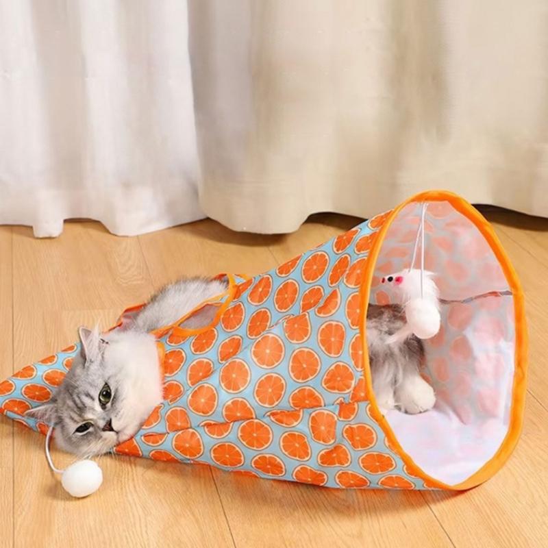 Шуршащий Туннель для Кошек Игровой Палатка для Кошек Дразнилка Трубка Развлечение для Питомцев Игровая Палатка Интерактивная Трубка для Питомцев Игрушка для Активности