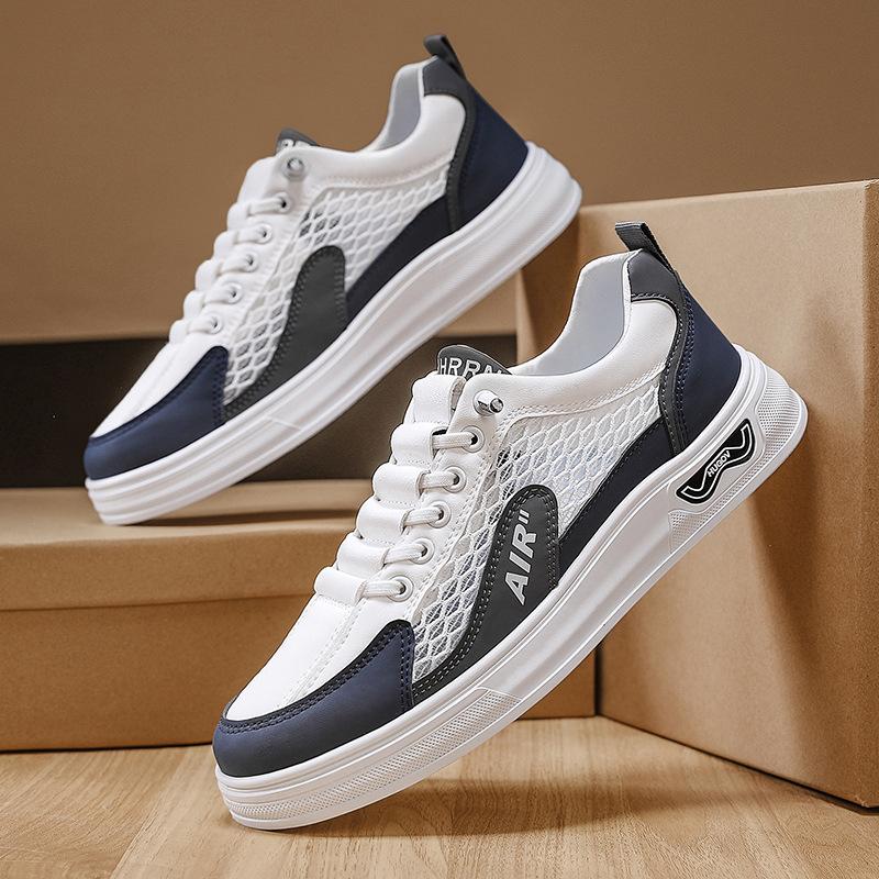 New Four-season Wearable Men's Shoes Sports Board Shoes Fashionable Flat Heel Color Matching Versatile Daily Comfortable Breathable Men's Trendy Shoes