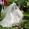 Flower Marry Veil Pearl Wedding Gauze Simple Bride Head Gauze  Women