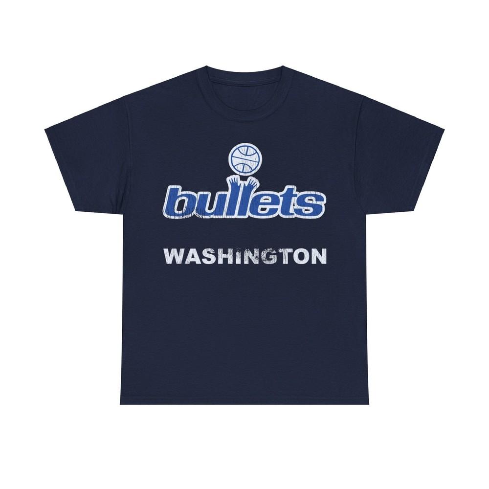 Баскетбольная футболка Washington Bullets с синим логотипом, ностальгическая, ретро