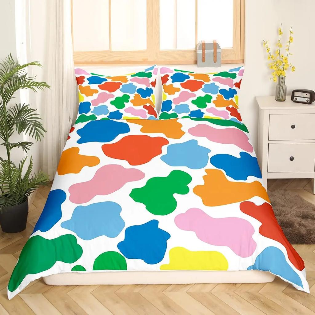 Abstract Rainbow Colorful Bedding Set Queen King Sinlge Duvet Cover Dream Polyester Comforter Covers Pillowcase Soft Bedclothes