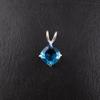 Швейцарский голубой топаз Драгоценный камень 925 Стерлинговое серебро Ювелирное изделие Ручной работы Подвеска 0,93'' PP-62-2