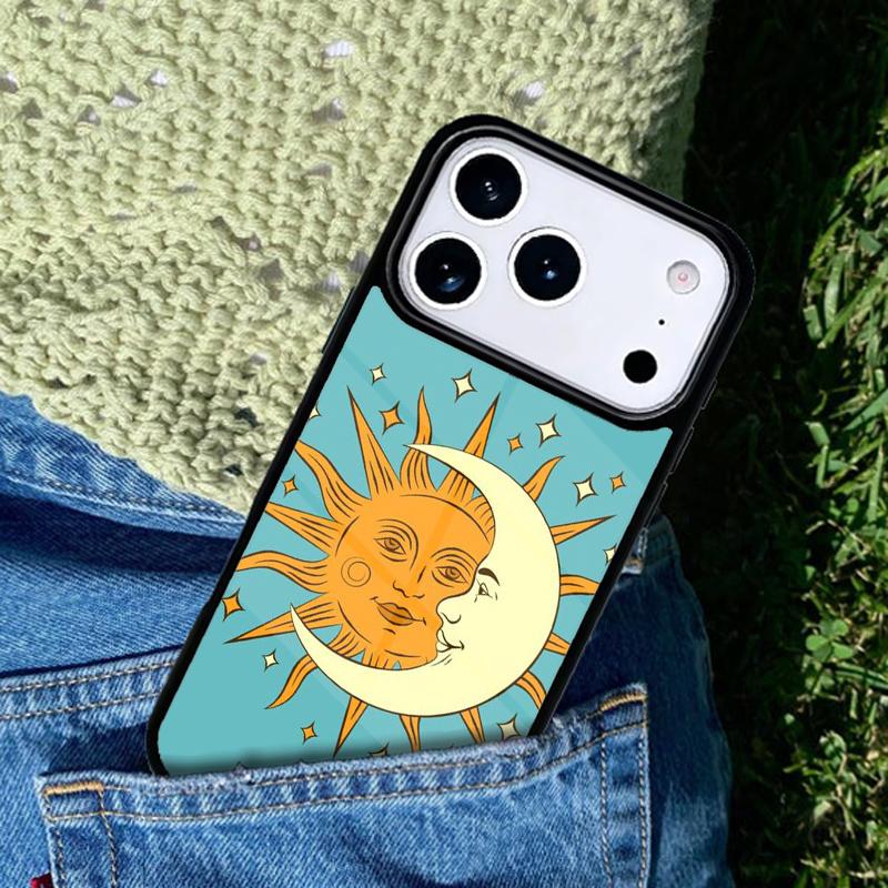 Funny Sun Moon phone case cover Compatible with for IPhone 17air 16e 15 14 13 12 11Pro Max 17 Air