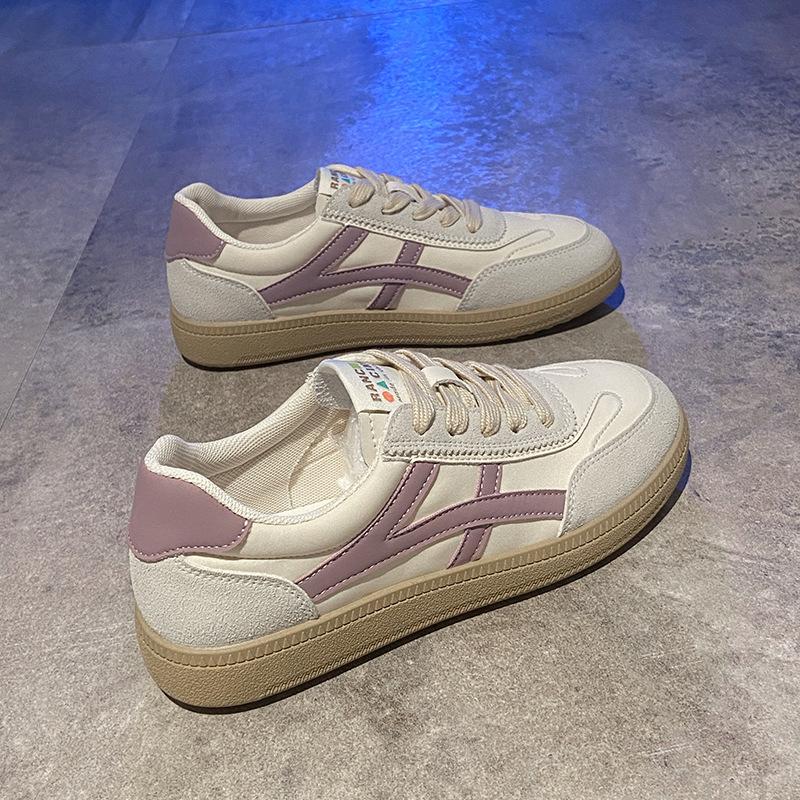 Маленькие белые туфли весна женские 2025 осень новые дышащие кроссовки с толстой подошвой ретро повседневные спортивные кроссовки для студентов