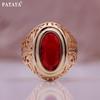 Красное полое кольцо с искусственным цирконом, классическое розовое золото, роскошное качество, повседневные женские кольца