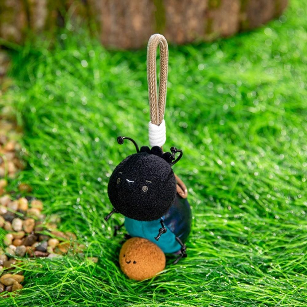 Ladybug Plush Insects Key Ring Cartoon Cockroach Key Chain Cute Moth Fly Pendant for Gifts