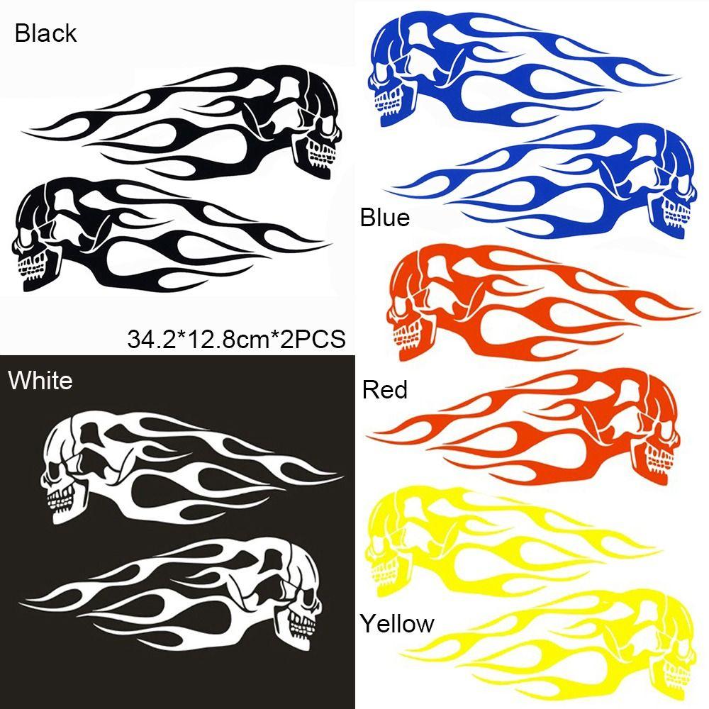 Modification Motorcycle Ornament 3D Fuel Tank Stickers Flame Skulls Decals Helmet Decration