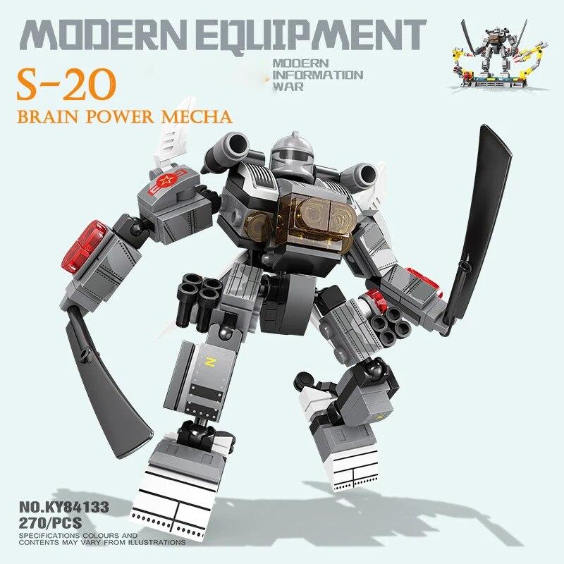 KAZI 200+PCS Missile Mech Shape-shifting Warrior Children's Puzzle Building Block Toy Deformation God of War Assembly Model Boys