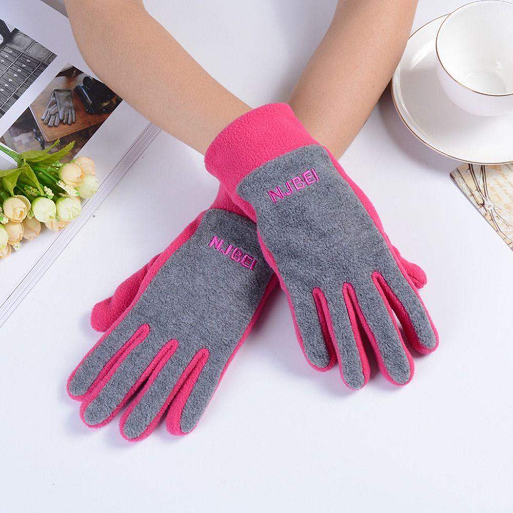 Driving Gloves Outdoor Sport Fleece Furry Warm Mitts Full Finger Mittens Women Gloves Thick Plush