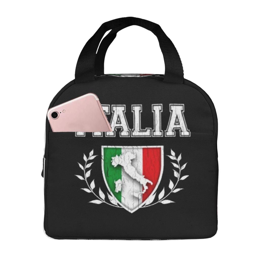 Italy Classic Flag Insulated Lunch Bag for School Waterproof Cooler Thermal Lunch Box Women Children Food Container Tote Bags
