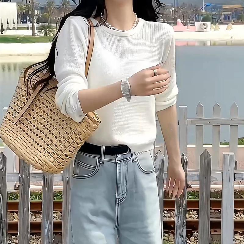 Женский вязаный кардиган Ice Silk - корейский стиль, легкий, короткая шаль с разрезом сзади и завязкой, идеальная верхняя одежда с защитой от солнца