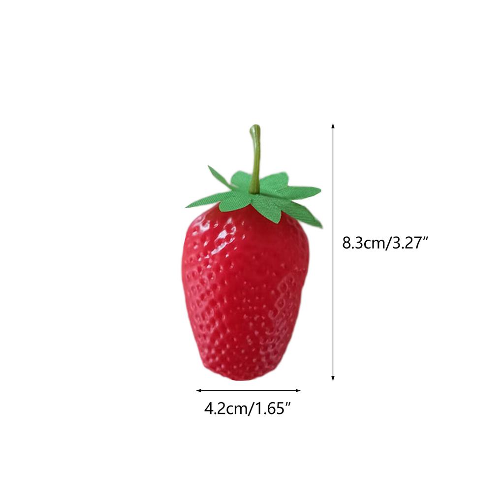 10pcs Realistic Artificial Strawberry Simulations Fruit Model Fake Strawberry Display Props Kitchen Parties Home Decors