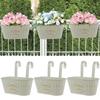 3/6Pcs Hanging Flower Pots Metal Iron Wall Planter Indoor/Outdoor for Railing Fence Balcony Garden Home Decoration with Hooks