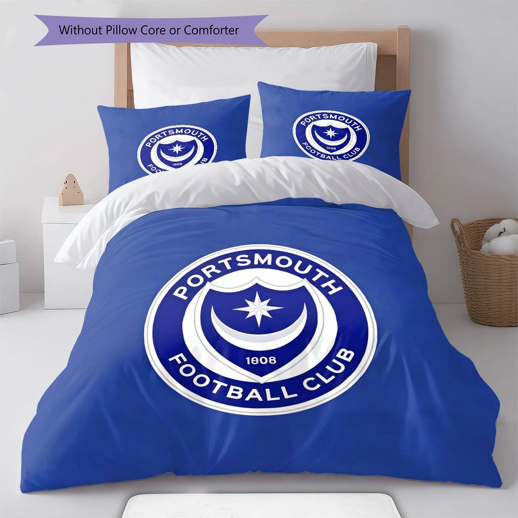 Pompey logo Bedding Quilt Set Quilt Cover Pillowcase Home Decoration Birthday Gift (1 * duvet cover + 2 * pillowcase, without core)