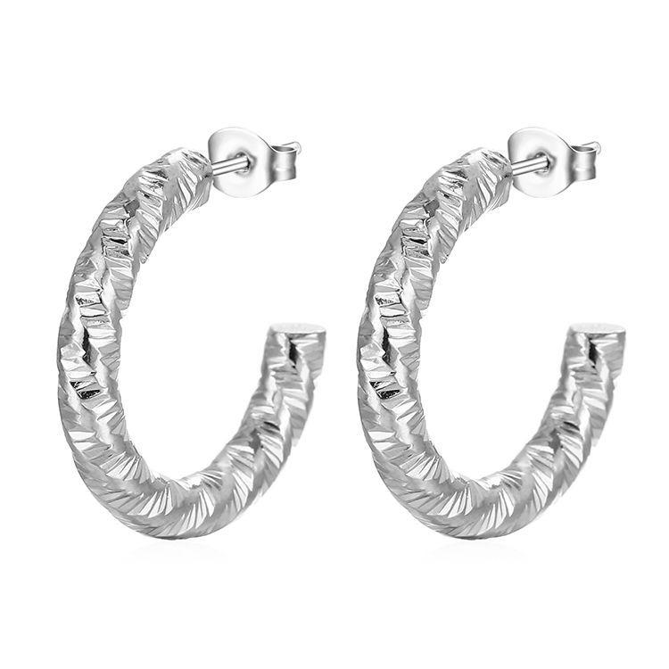 Серьги-гвоздики Batch Flower 18KC из нержавеющей стали, круглые, в стиле ретро, легкие, роскошные, ювелирные изделия для ушей