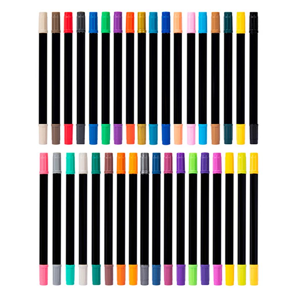 Упаковка из 36 акриловых маркеров, яркий ассортимент цветов, двойной наконечник, быстросохнущий, нетоксичный, для детей и взрослых 