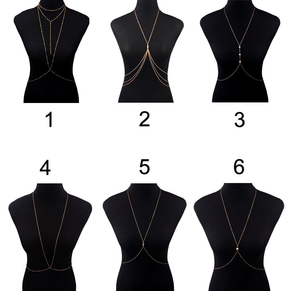 Бикини в богемном стиле Перекрестное ношение Украшения для тела Ожерелье-сбруя Цепочка на тело Цепочка на живот и талию