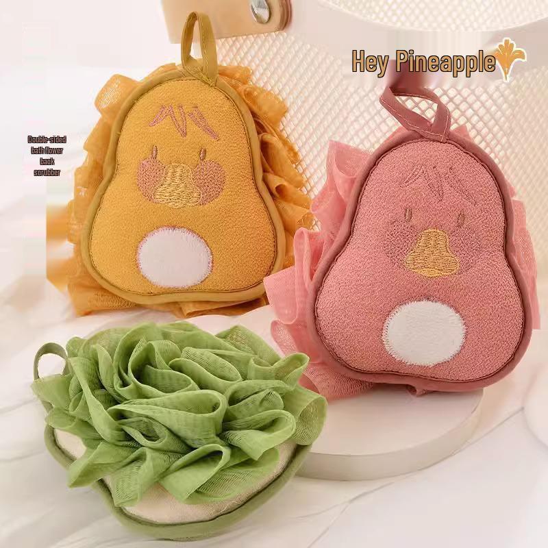 Двусторонняя отшелушивающая мочалка для тела в стиле принцессы с милой мочалкой-цветком