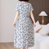 Plus Size Elegant Long Dresses for Women  Loose Short Sleeve Vintage Dress Female