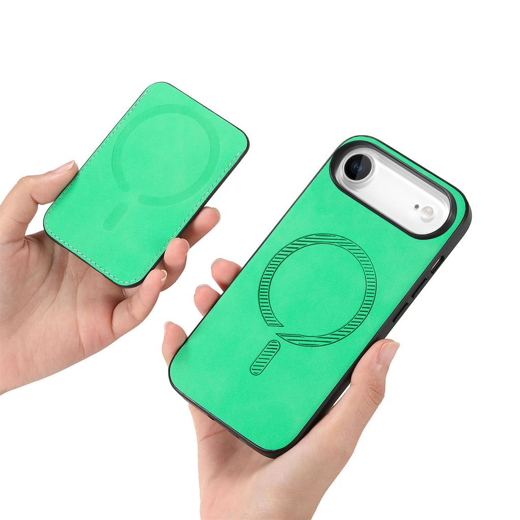 Для iPhone Air Магнитный чехол Съемный карман для карт Кожаная задняя крышка с подставкой