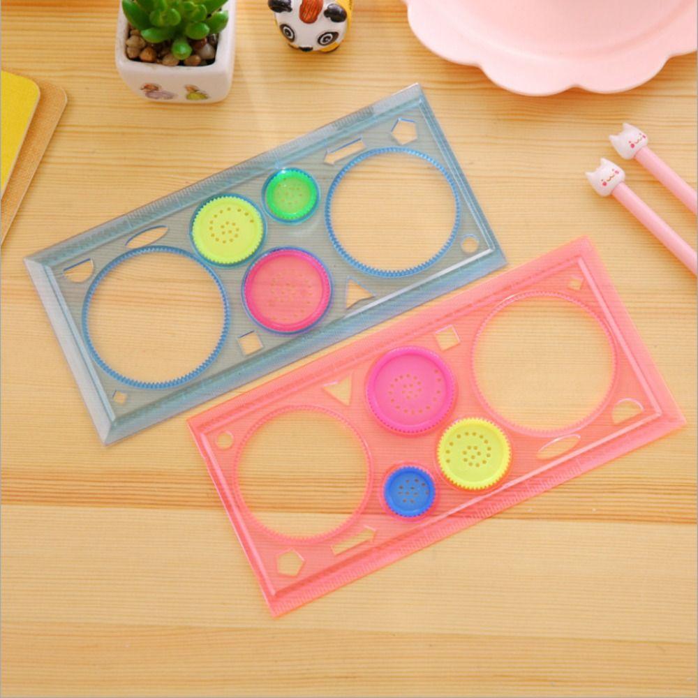 1 pc Spirograph Metric Ruler Multifunctional School Supplies Cartoon Measuring Too Student