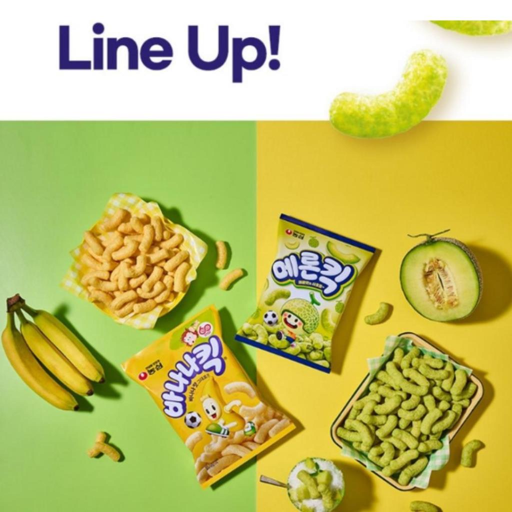 Korean Puff Snack – Banana Kick, Melon Kick (26 Options)