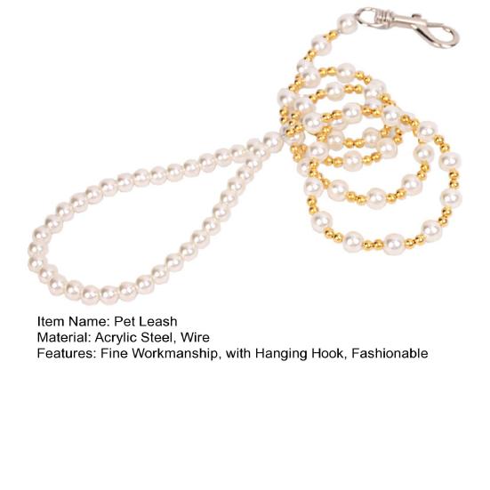 Стильная роскошная шлейка-поводок для собаки из жемчужных бусин, тонкая работа с подвесным крючком