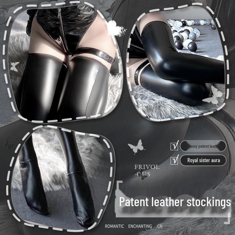 Manyan сексуальные лакированные кожаные чулки комплект униформы WZ7171