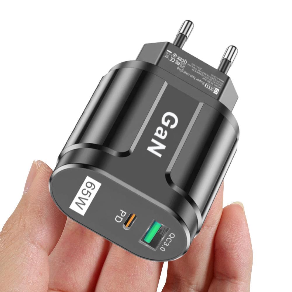 PD33W GaN QC3.0 Многопортовое EU Зарядное устройство 9V/12V Адаптер Быстрой Зарядки