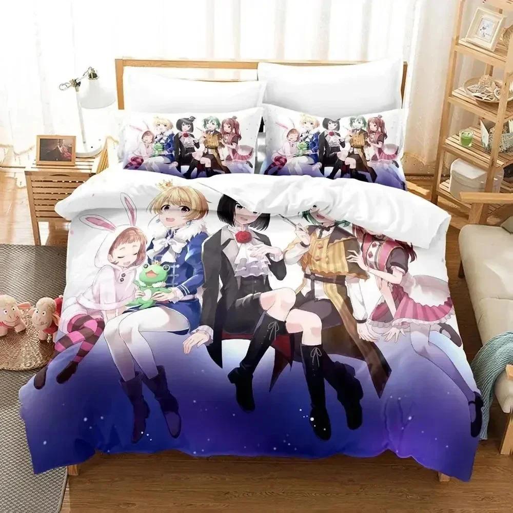 3D Аниме Idolmaster SideM Постельный комплект Пододеяльник Простыня Набивной Постельный комплект Наволочка Кровать Полный Двуспальный Кинг-сайз Одеяло Спальня