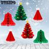 6pcs Christmas Party Decoration Three-dimensional Honeycomb Pendant Winter New Year Decoration Christmas Tree Honeycomb Ball Hanging Decoration