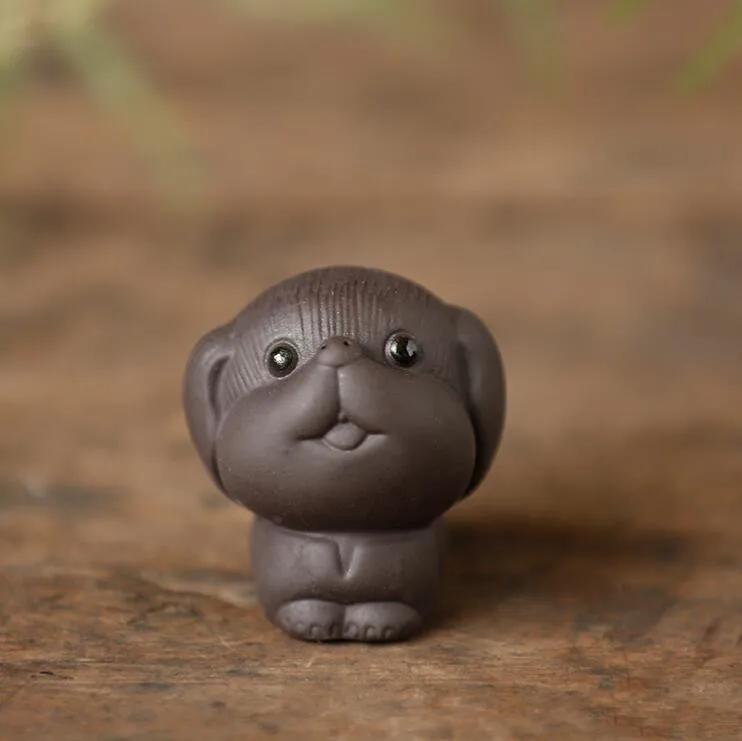 1 шт. Мини Фигурка из фиолетовой глины для чайной церемонии, ручная работа, милый зверек, украшение, Изделия ручной работы, Аксессуары для чайного набора