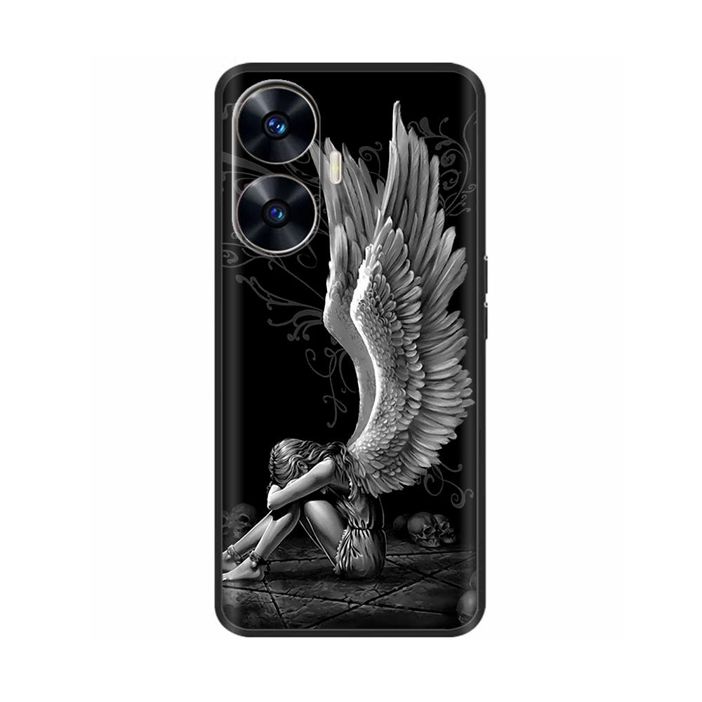 Чехол для Realme C55 C 55 4G Мягкий силиконовый задний чехол для OPPO Realme C55 RealmeC55 Задняя крышка телефона 6,72" Черный бампер ТПУ Para