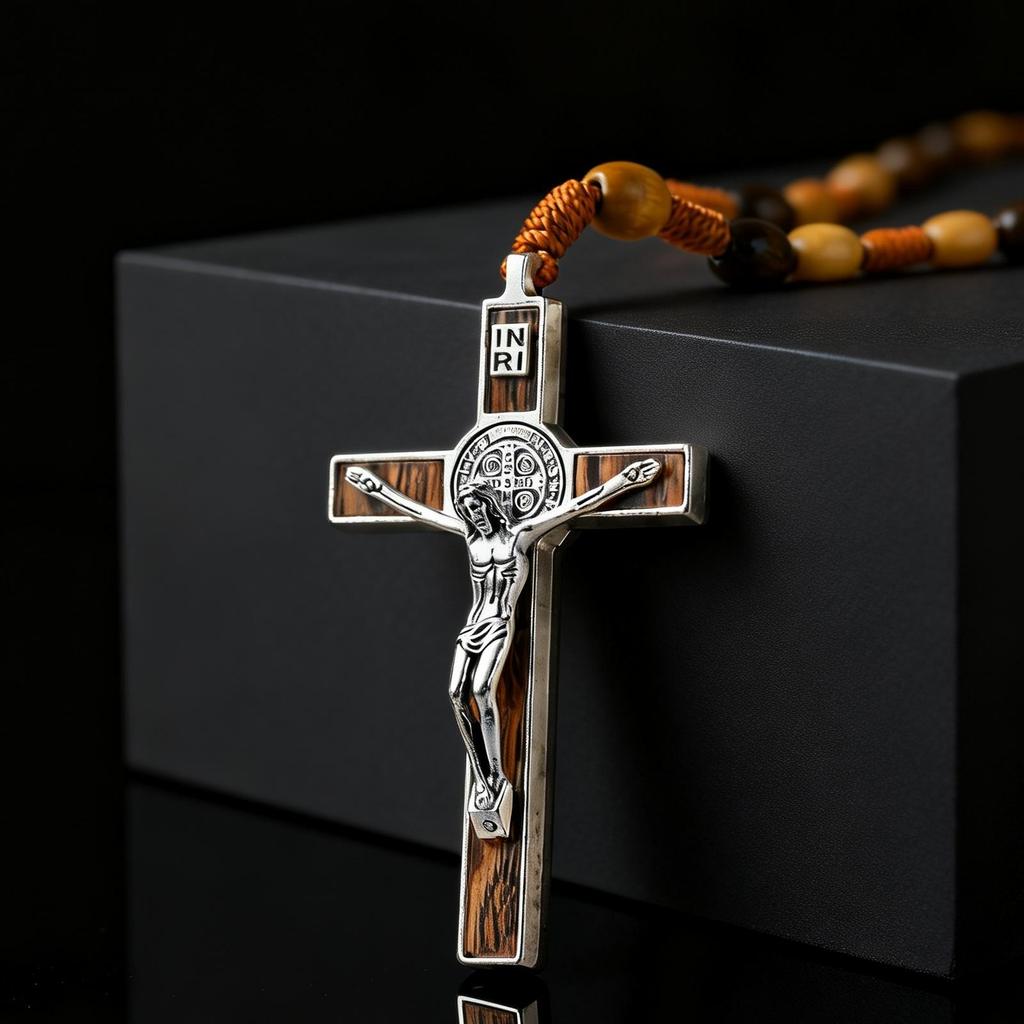 Винтажный Классический Крест Иисуса Кулон Y-образной формы Деревянные Бусины Молитвы Плетеная Веревка Длинное Ожерелье для Мужчин Модное Религиозное Украшение Амулет
