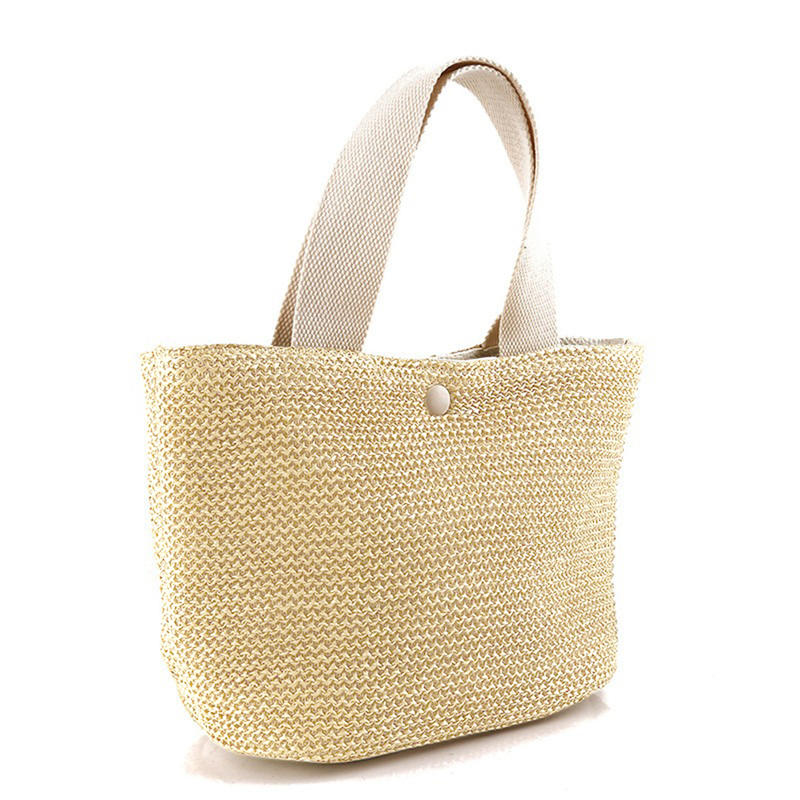 Casual Rattan Women's Handbag Summer Beach Straw Bag Woven Handbag Large Capacity Ladies Travel Bag