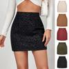Autumn and Winter New Bronzing Sequins Leopard Print Suede Skirt European and American High Waist Sexy Short Skirt Women's Clothing