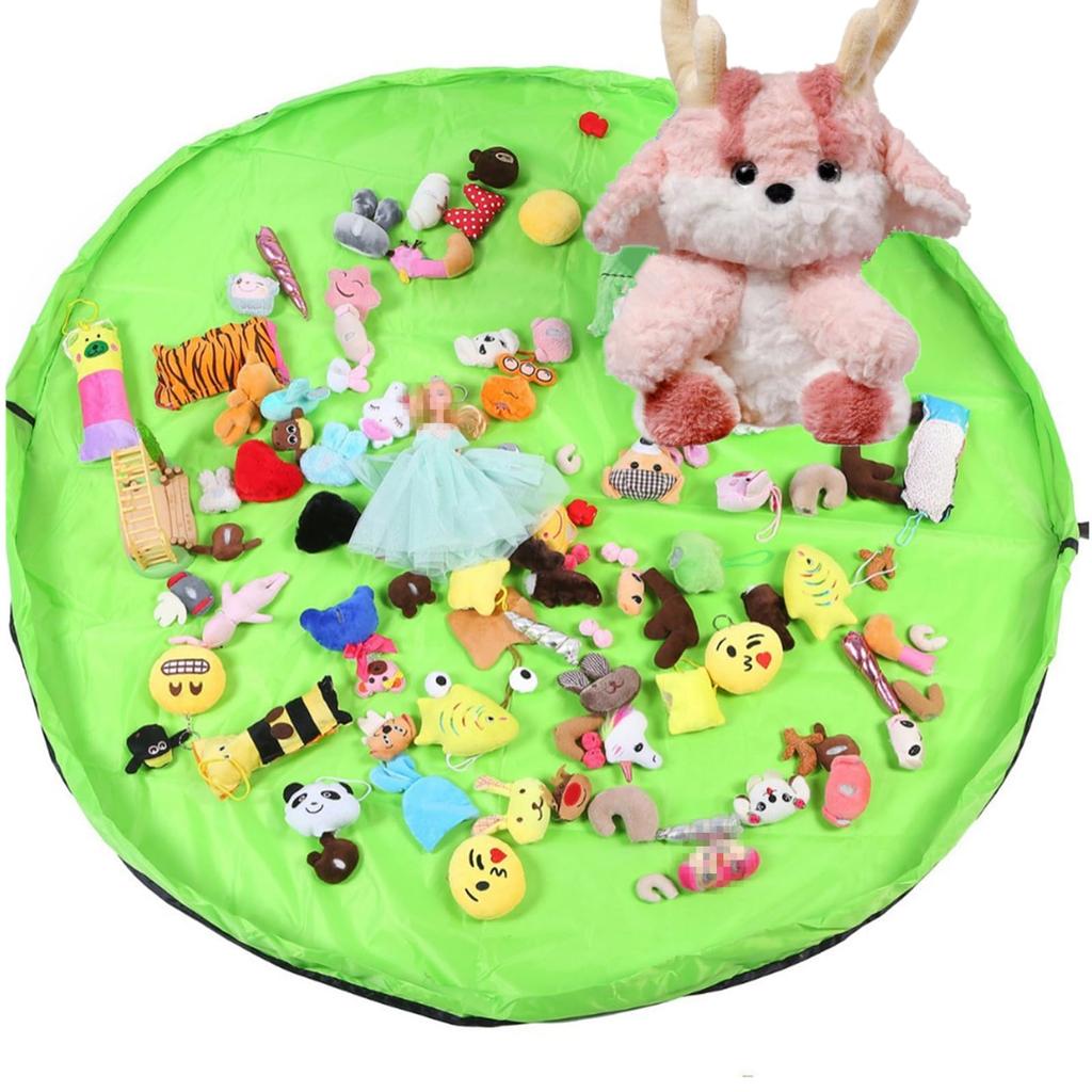 Samkos Toy Storage Большой диаметр складной детский ящик для хранения игрушек Легко моется Сумка для хранения принадлежностей, детский игровой коврик, вместимость, 150 см, сумка, вверх, (Свет