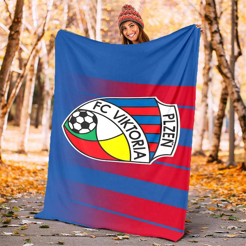 FC Viktoria Flannel Blanket Soft All-Season Throw, Design for Camping, Car Travel, Hiking Sofa, Bed, Office Perfect Gift for Parties