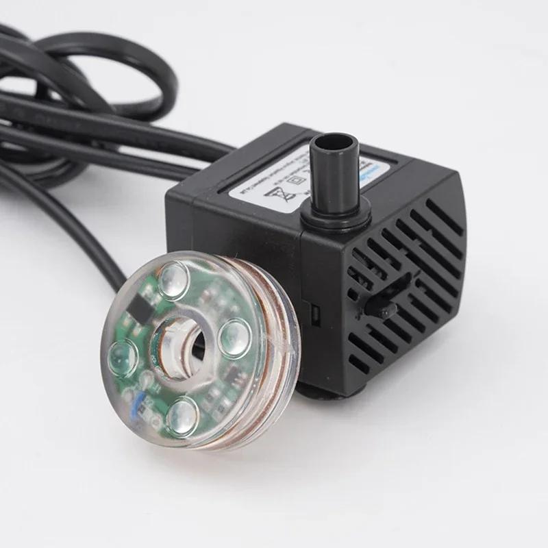 3 Вт/5 Вт погружной аквариумный насос с 4 светодиодными лампами RGB регулируемый поток пруды фонтаны гидропоника украшение аквариума