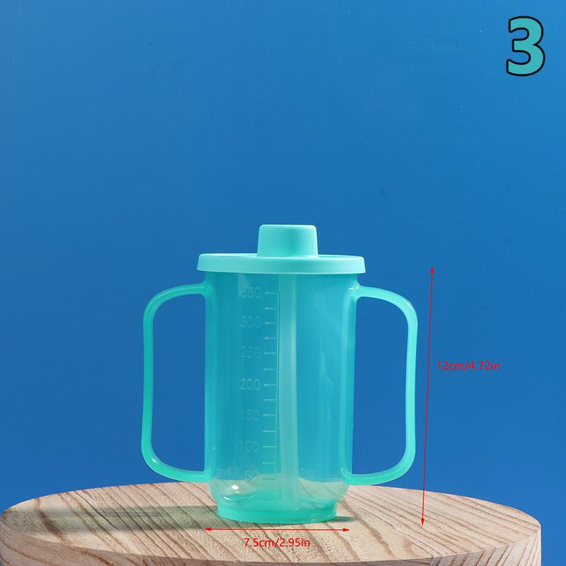 350Ml Adult Sippy Cup 2 Handles Plastic Mug Drinking Cup Disabled Elderly Spill Proof Dysphagia Cup Parkinsons Aids Living Tool