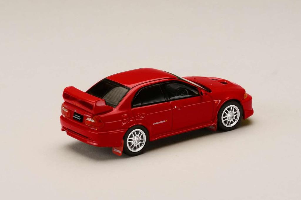 Hobby Japan HJ64 Mitsubishi Lancer GSR Evolution 5 1998 with Mud Flap Palmer Red Finished Product 1/64 (CP9A)