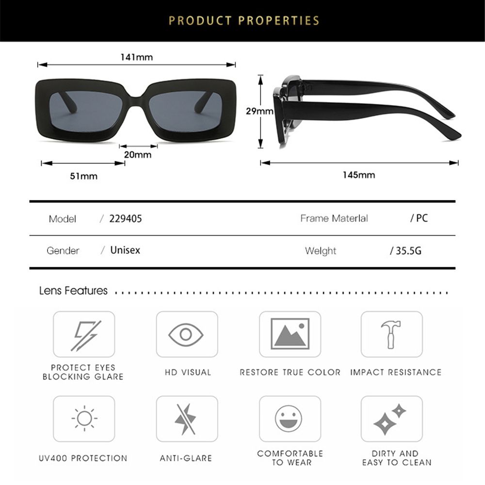 Vintage Ladies Eyewear Big Frame Shades Women's Sunglasses Men Sun Glasses Rectangle Sunglasses