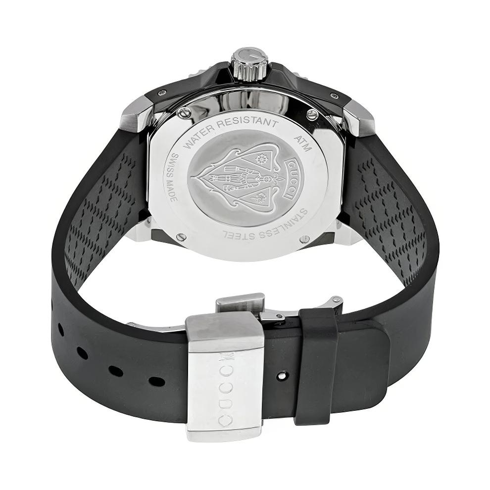 Gucci YA136303 Dive Черный циферблат Силиконовый ремешок Мужские часы