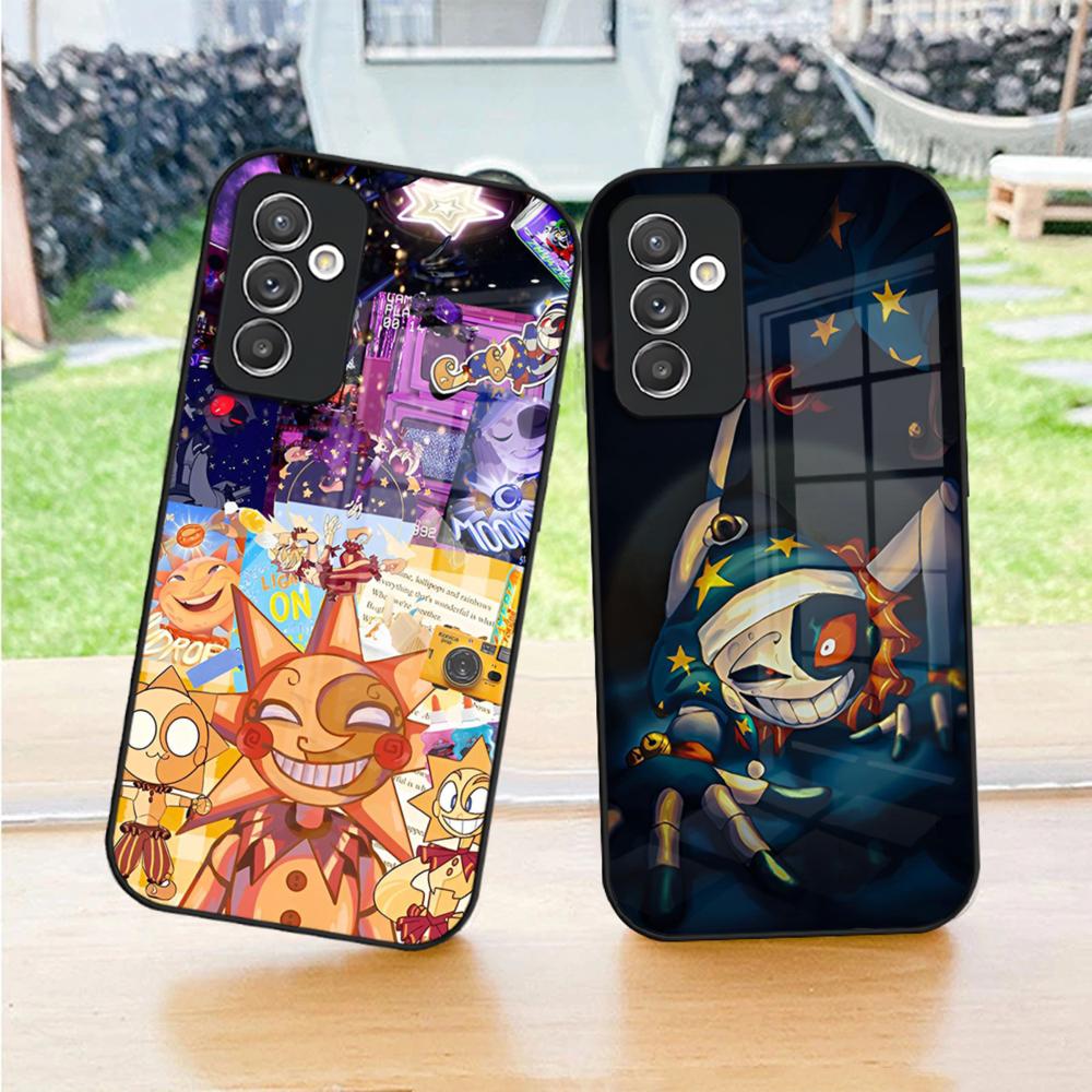 Чехол для телефона FNAF Sundrop для S24 Ultra Samsung S23 Fe S22 S20 S21 Plus Galaxy A54 A34 A24 A53 Note 20 Стеклянная крышка