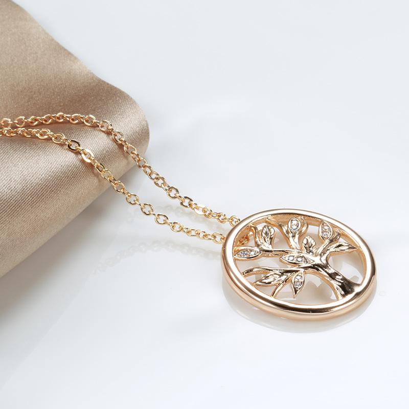 Xiaohong Necklace Women'S Niche Design Sense, The Same Christmas Tree Pendant 585 Rose Gold Collarbone Chain