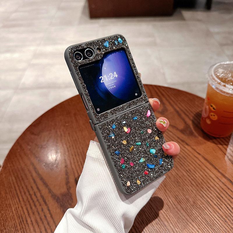 Подходит для Samsung ZFlip5 Чехол для мобильного телефона с россыпью бриллиантов, откидной для складного экрана Fold5, полная защита, защитный чехол, фея