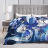 Furina Genshin Impact Game Blankets Flannel  Winter   Multifunction Ultra-Soft Throw Blankets for Sofa Travel Rug Piece