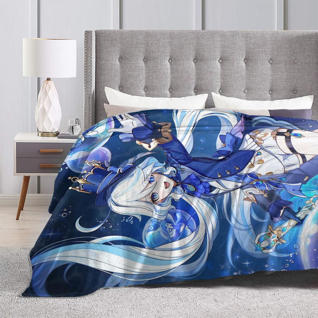 Furina Genshin Impact Game Blankets Flannel Winter Multifunction Ultra-Soft Throw Blankets for Sofa Travel Rug Piece